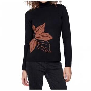 NEW CHARLIE B gutsy knit reversible mock neck sweater in cacao